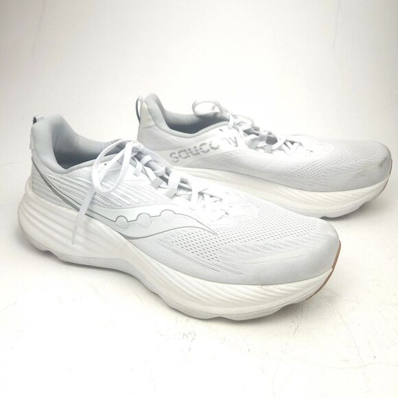 Saucony Hurricane 24 Men\'s Running Shoes White/Gray, Size 15 main image 4